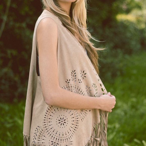Bohemian Suede Joplin Fringe Vest - Picture 7 of 8